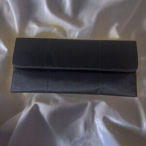 Bijoux Terner Black Satin Envelope Clutch
